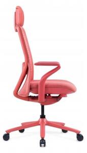 Ergonomiczny fotel Polka czerwony trójwymiarowa sitaka/tkanina