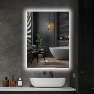 IREDA Lustro łazienkowe z oświetleniem LED, 70 x 50 cm