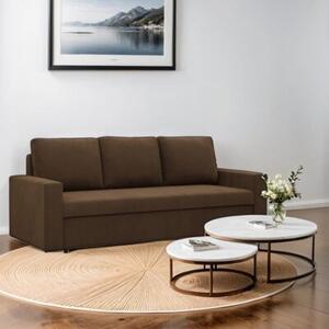 Kanapa 3 osobowa, BLOM, Mikrofaza, 220x92x85 cm, brÄ zowy | TYLETEGOTU