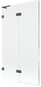 Mexen Lunar L parawan nawannowy 2-skrzydłowy lewy 100 x 150 cm, transparent, gun gray szczotkowany - 897L-100-100-66-00-L