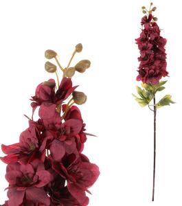 Sztuczny kwiat Ostrożka bordowy, 87 x 13 cm