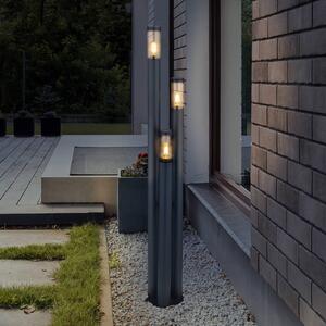 Globo Lampa na maszt Boston, 3-punktowa, antracyt możliwość ściemniania, czarny, stal szlachetna, nowoczesny