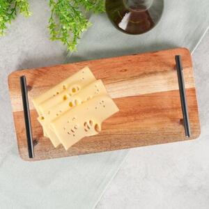 Taca do serwowania drewniana z uchwytami 30x15,5 cm