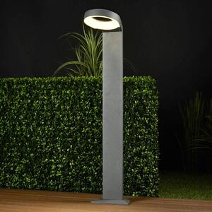 Słupek oświetleniowy LED JARKA Lucande, aluminiowy / szary / cynkowy, aluminium, nowoczesny