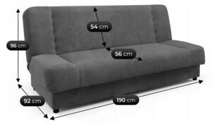 Wersalka RozkÅadana Sofa Z FunkcjÄ Spania Dwuosobowa Ciemnoszary PIANO