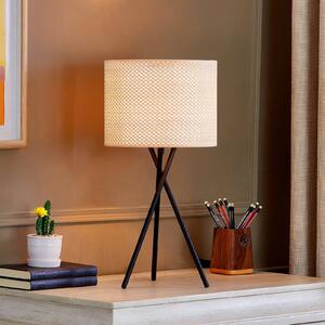Lampa stołowa Soula Lindby, kremowy / amber, salon / jadalnia, tworzywo sztuczne, dworkowy / rustykalny