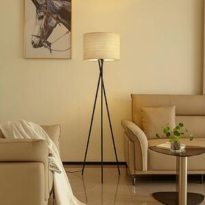 Lampa stojąca Soula Lindby, kremowy / amber, salon / jadalnia, tworzywo sztuczne, dworkowy / rustykalny