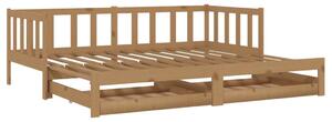 Łóżko wysuwane, 2 x (90x200) cm, miodowy brąz, drewno sosnowe