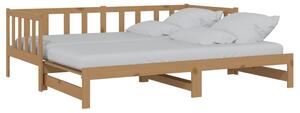 Łóżko wysuwane, lite drewno sosnowe, miodowy brąz, 2x(90x200) cm