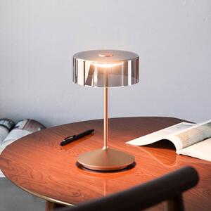 Sigor Akumulatorowa lampa stołowa LED Numotion, brąz, szkło, IP54, ściemniana możliwość ściemniania, brązowy / mosiężny, salon / jadalnia, szkło, nowoczesny