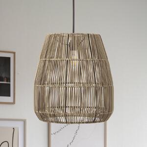 PR Home Żyrandol Saigon, wygląd rattanu, szary, Ø 38 cm
