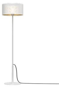 Lampa stojąca podłogowa loftowa abażur biała siateczka ze złotym wnętrzem 1xE27 15W Loft shade Luminex
