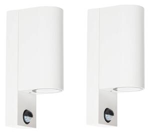 Lampa zewnętrzna z czujnikiem ruchu Tetje PRIOS, możliwość ściemniania, biały / opal, aluminium, nowoczesny