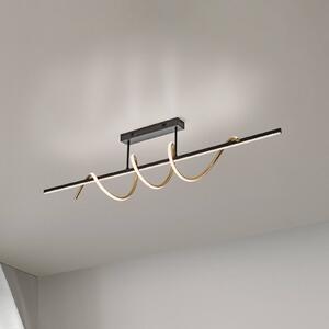JUST LIGHT. GmbH Lampa sufitowa LED Emanda, możliwość ściemniania, czarny, salon / jadalnia, metal, nowoczesny