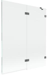 Mexen Lunar parawan nawannowy 2-skrzydłowy prawy 140 x 150 cm, transparent, gun metal - 897-140-100-95-00-P