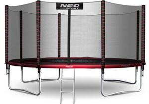 Trampolina ogrodowa 374cm 12ft drabinka siatka zew. Neo-Sport