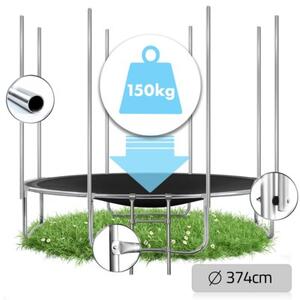 Trampolina ogrodowa 374cm 12ft drabinka siatka zew. Neo-Sport