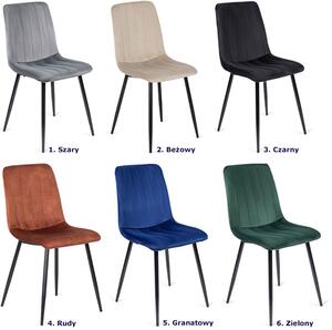 Zielone welurowe krzesło na metalowych nogach - Ango