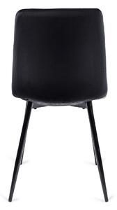 Czarne welurowe krzesło do pokoju - Ango