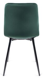 Zielone welurowe krzesło na metalowych nogach - Ango