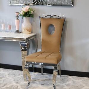 Krzesło glamour Luxury Brown - krzesło tapicerowane brązowe