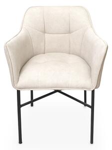 Krzesło tapicerowane z podłokietnikami Rozalio - beżowy Cloud 03 / czarne nogi