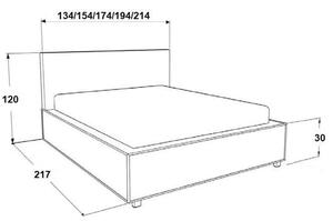 Łóżko 140x200 Tapicerowane TARANTO | Tkaniny i Kolory Do Wyboru