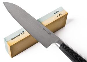 Zestaw 3 noży G21 Damascus Premium w bloku bambusowym, pudełko + kamień szlifierski