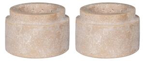 Kamienne świeczniki zestaw na świeczkę typu tealight 2 szt. – House Nordic
