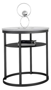 Nowoczesny stolik kawowy z półką beton + czarny - Gorbi 4X