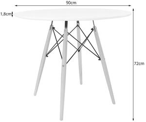 Komplet biały stół 90 cm z 4 krzesłami - Osato 6X 3 kolory