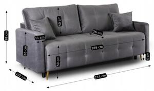 Sofa RozkÅadana Kanapa Z FunkcjÄ Spania Wersalka Dwuosobowa Szara SEUL
