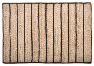 Rustykalny dywan z juty prostokątny niskie włosie 140 x 200 cm czarno-beżowy Karadona Beliani