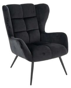 Fotel tapicerowany LOUIS VELVET czarny