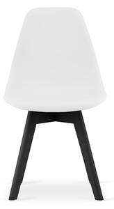 Białe krzesło do jadalni KITO z czarnymi nogami