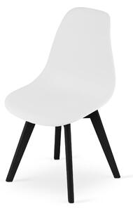 Białe krzesło do jadalni KITO z czarnymi nogami