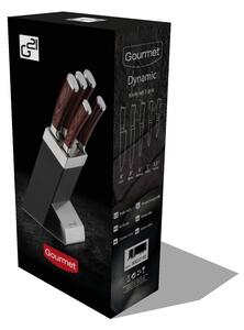 Zestaw noży G21 Gourmet Dynamic 5 szt. + blok w kolorze czarno-stalowym