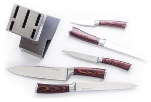 Zestaw noży G21 Gourmet Dynamic 5 szt. + blok w kolorze czarno-stalowym - uszkodzone opakowanie