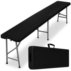 Ławka ogrodowa cateringowa składana w walizkę BLACK 180 cm czarna