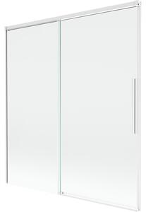 Mexen Rox parawan nawannowy 2-skrzydłowy rozsuwany 150 x 150 cm, transparent, biały - 8C9-150-001-20-00