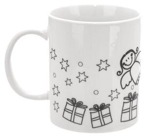 Kubek do malowania z farbkami porcelanowy choinka 350 ml