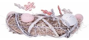 Stroik wielkanocny SASKA GARDEN BiaÅo-szaro-rÃ³Å¼owy 24 cm 1032900