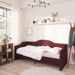 Rama łóżka, USB, fioletowa, obita tkaniną, 90x200 cm