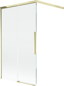 Mexen Rox parawan nawannowy 2-skrzydłowy rozsuwany 100 x 150 cm, transparent, złoty - 8C9-100-003-50-00