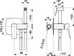 Bateria bidetowa KFA ARMATURA Malaga 4529-512-31 Złoto szczotkowane