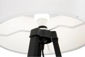 Lampa stojąca podłogowa skandynawska drewniany czarny trójnóg biały abażur 136 cm 1xE27 20W PIKO Zuma Line