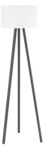 Lampa stojąca podłogowa skandynawska drewniany czarny trójnóg biały abażur 136 cm 1xE27 20W PIKO Zuma Line