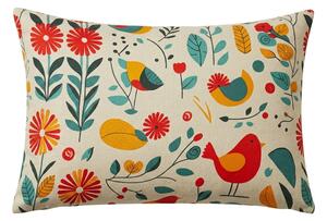 Dekoracyjna poszewka na poduszkę RETRO BIRD 50x70 cm, kolorowy
