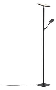 Nowoczesna lampa podłogowa czarna ze ściemnialną diodą LED - Divana