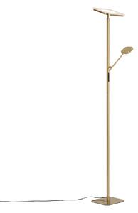 Nowoczesna lampa podłogowa mosiężna ze ściemnialnym LED - Divana